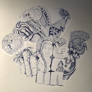 Automatic drawing cutting on I made in the margins of my course sheets. With a blue pen