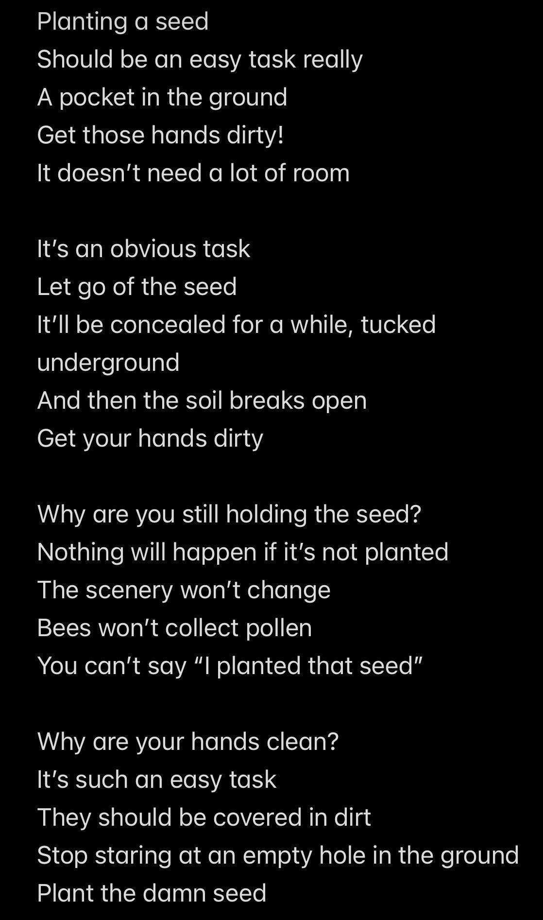 A poem about taking a chance at making a change