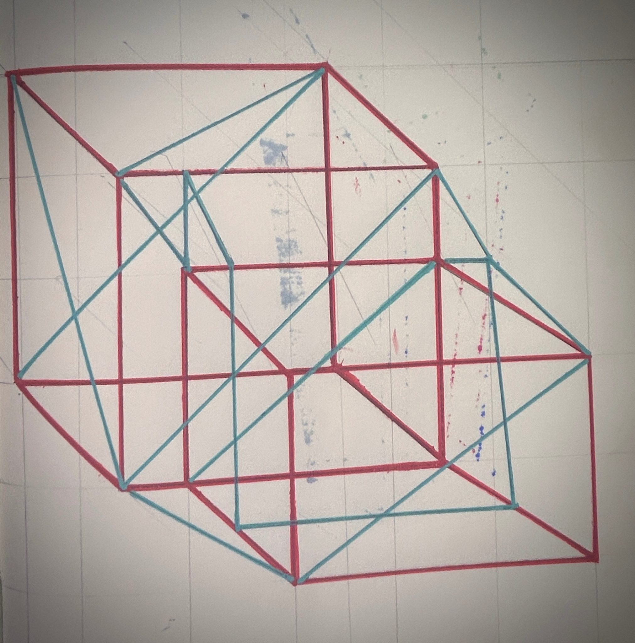 A sketch looking at 2D & 3D space