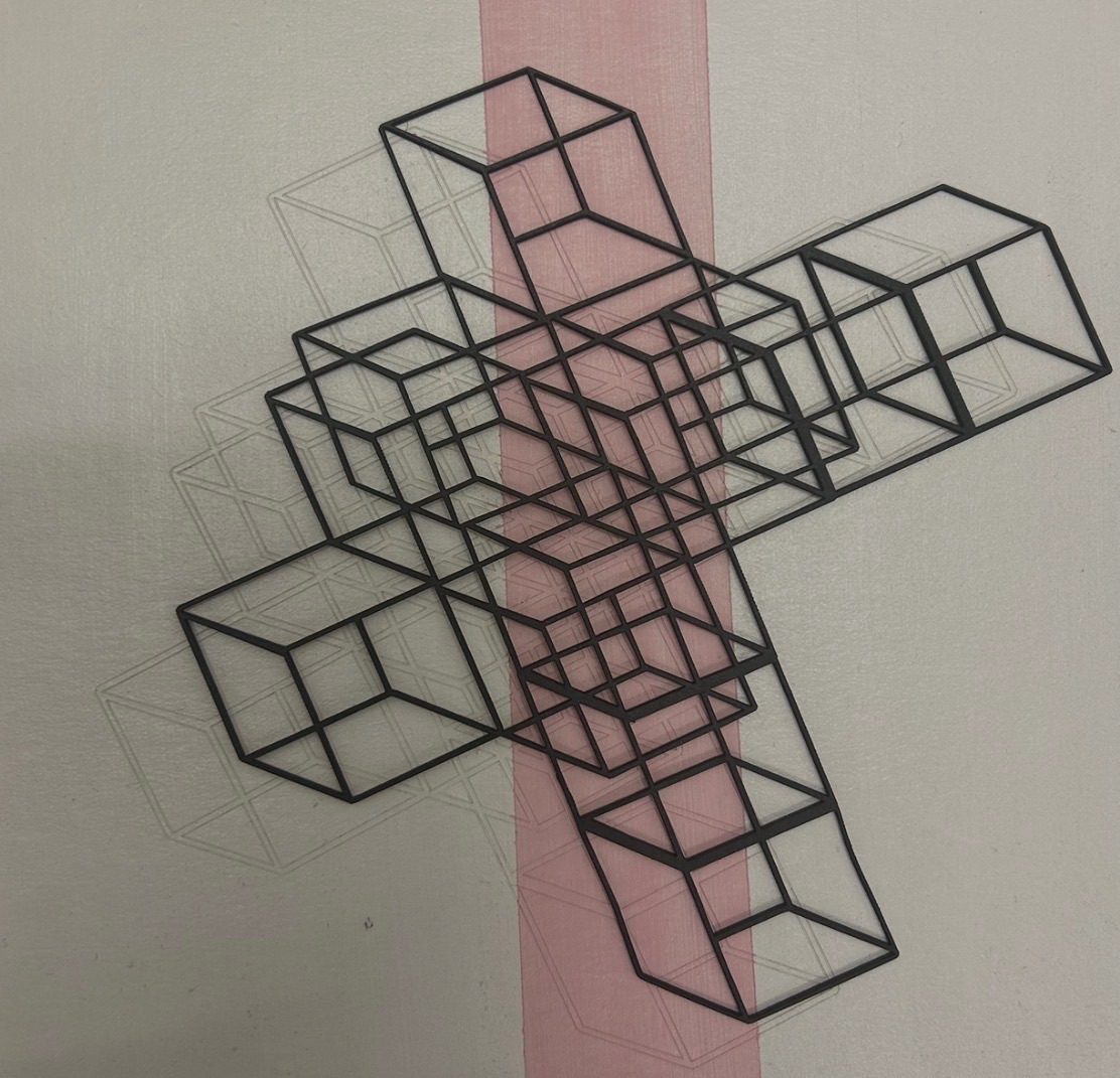 Cut card painted relief