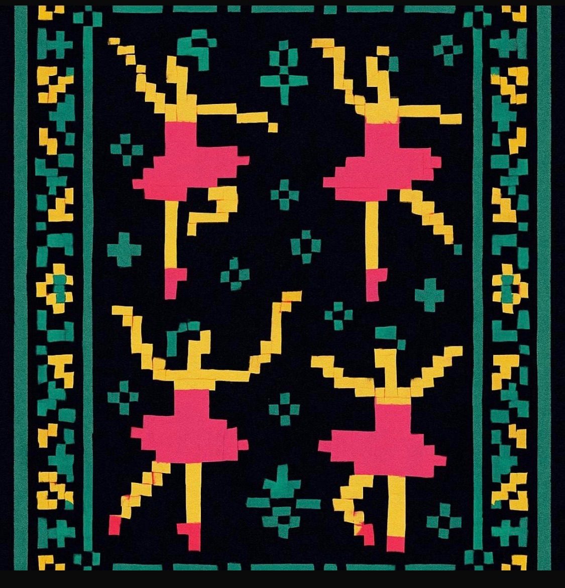 Pixelated dancers flag design