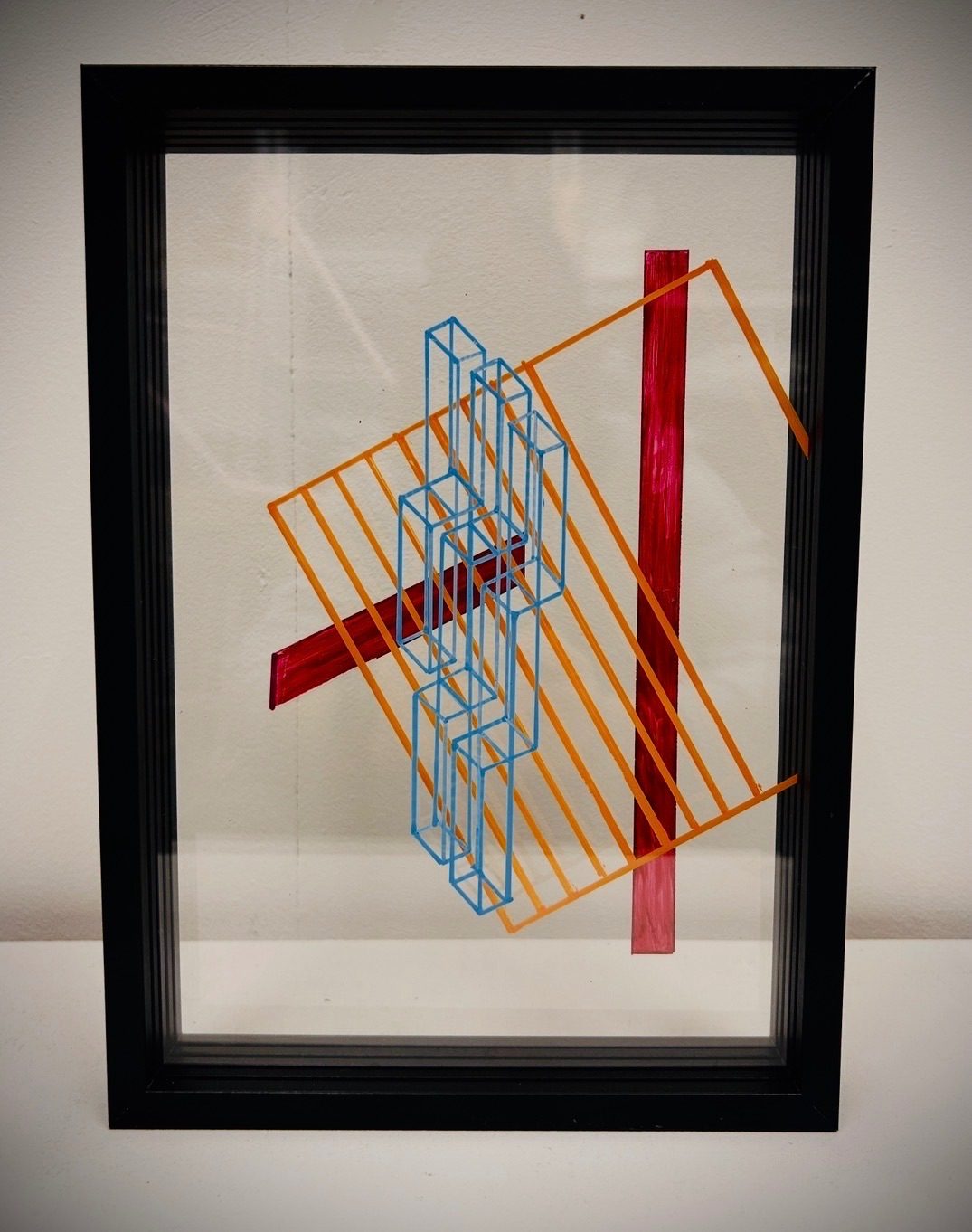 Painting on 3 layers of acrylic