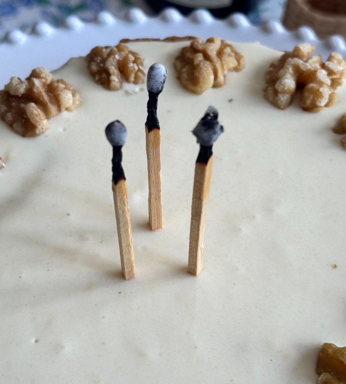 birthday cake- substituted candles with matches