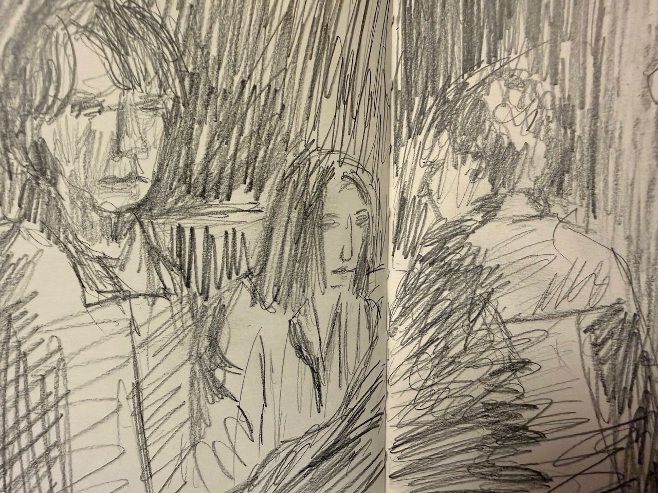 Sketchbook pencil drawing of Norwegian film ‘Rose’