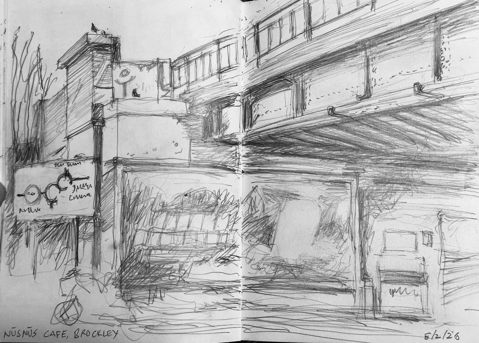 Pencil drawing of bridge