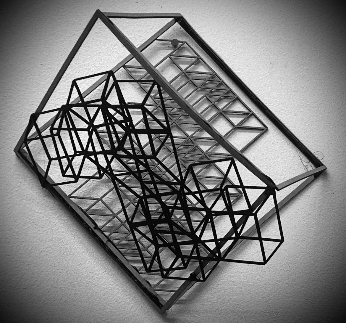 3D card geometric wall relief