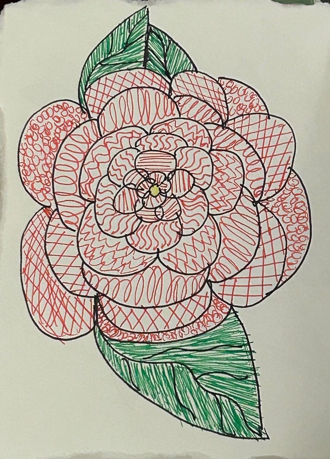 Ink drawing of a flower