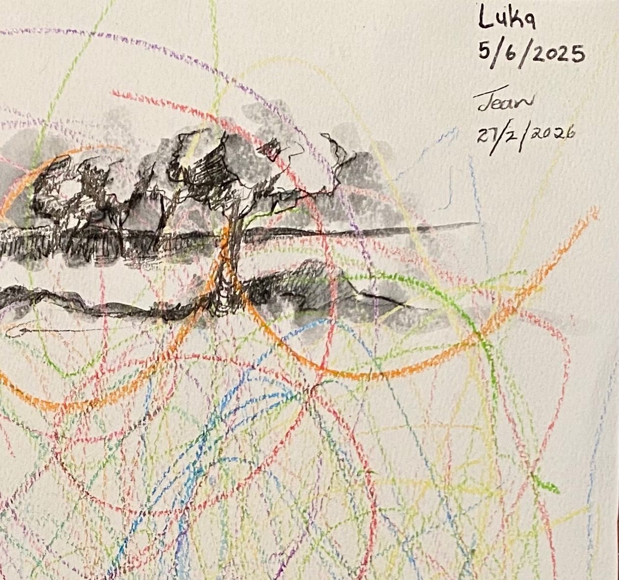 Crayon and watercolourpencil