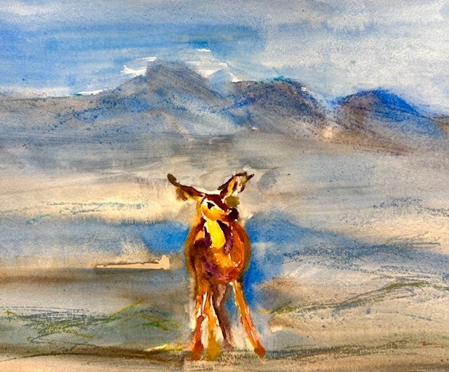 Watercolor and ink on paper