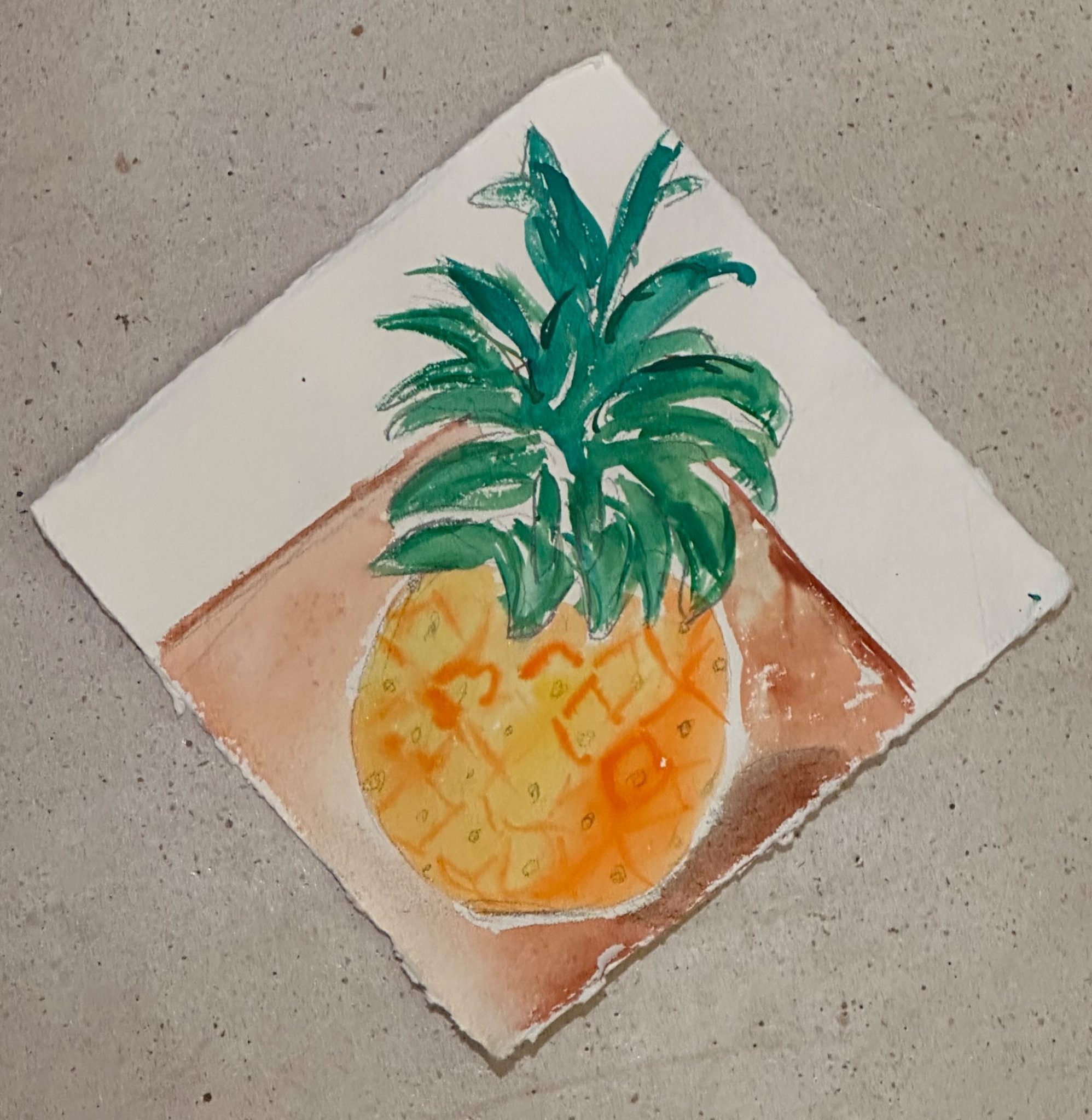 Watercolour of a pineapple fruit