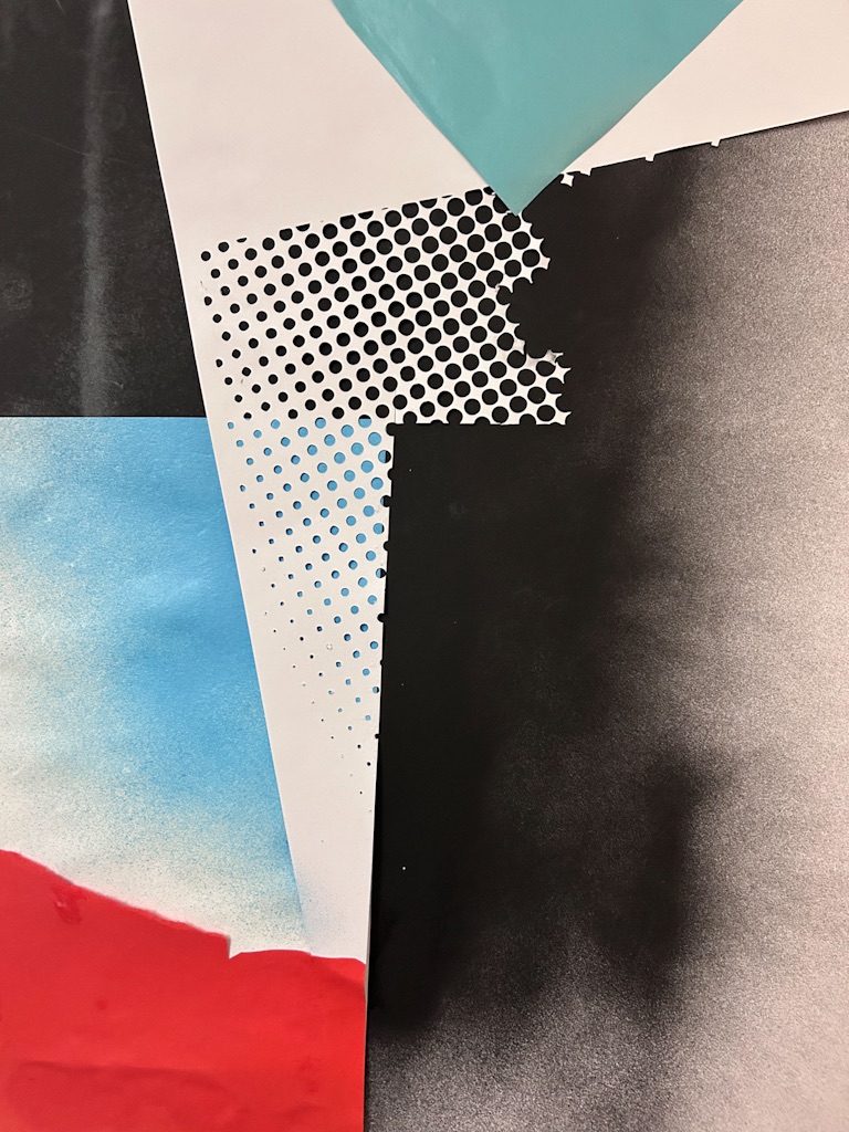 Collage with more halftone vibes and spray paint