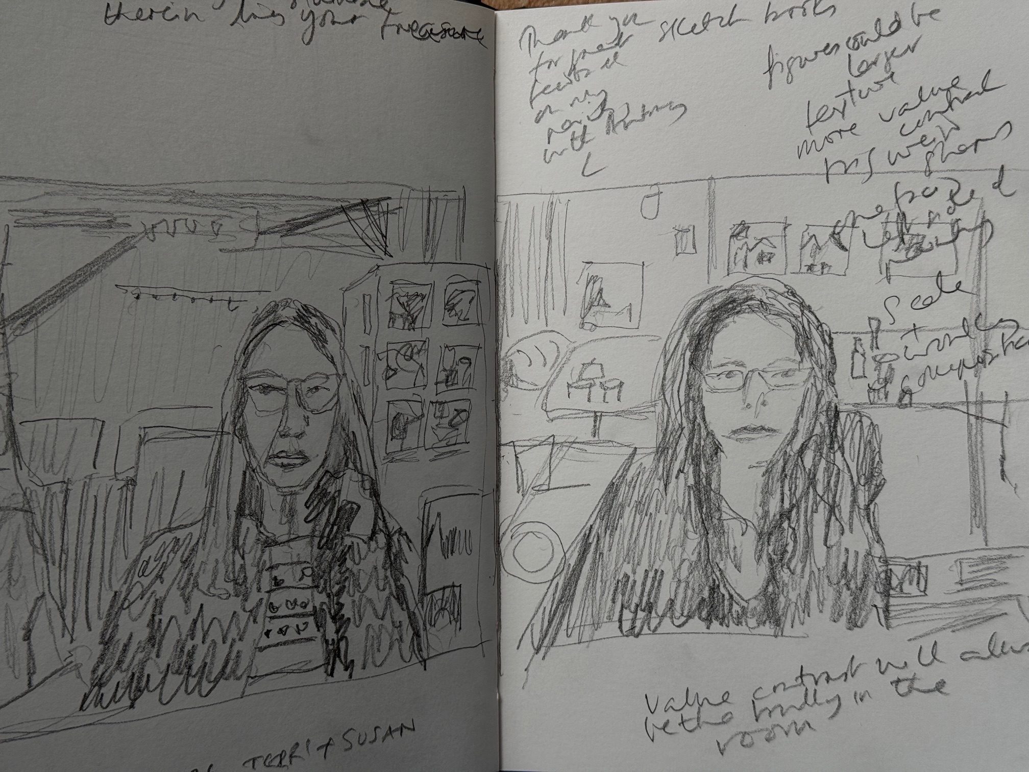 Sketchbook pencil drawing