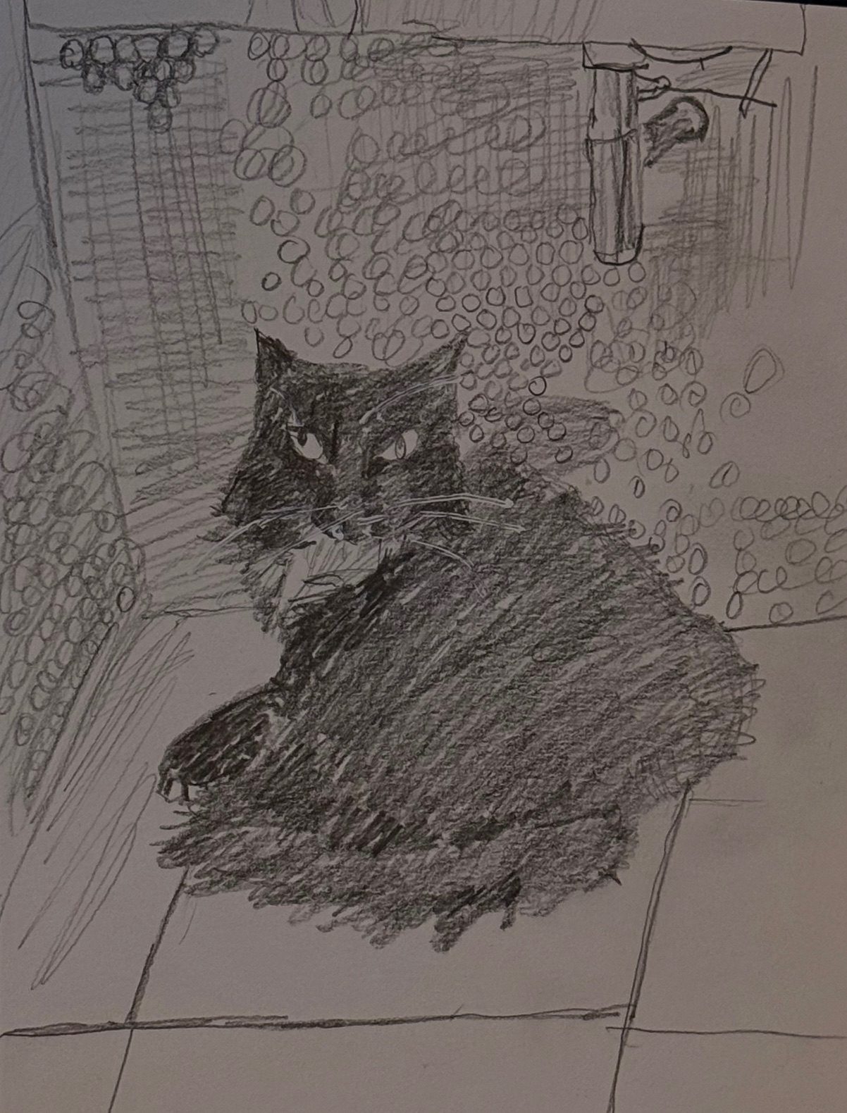 Drawing in sketchbook