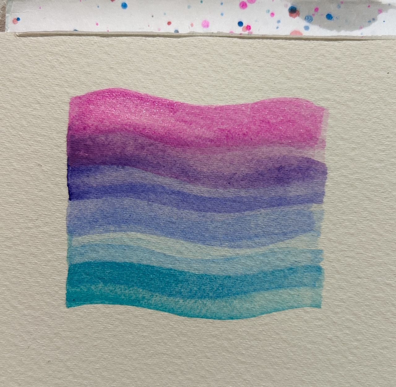 A flag made of watercolour horizontal wavy lines