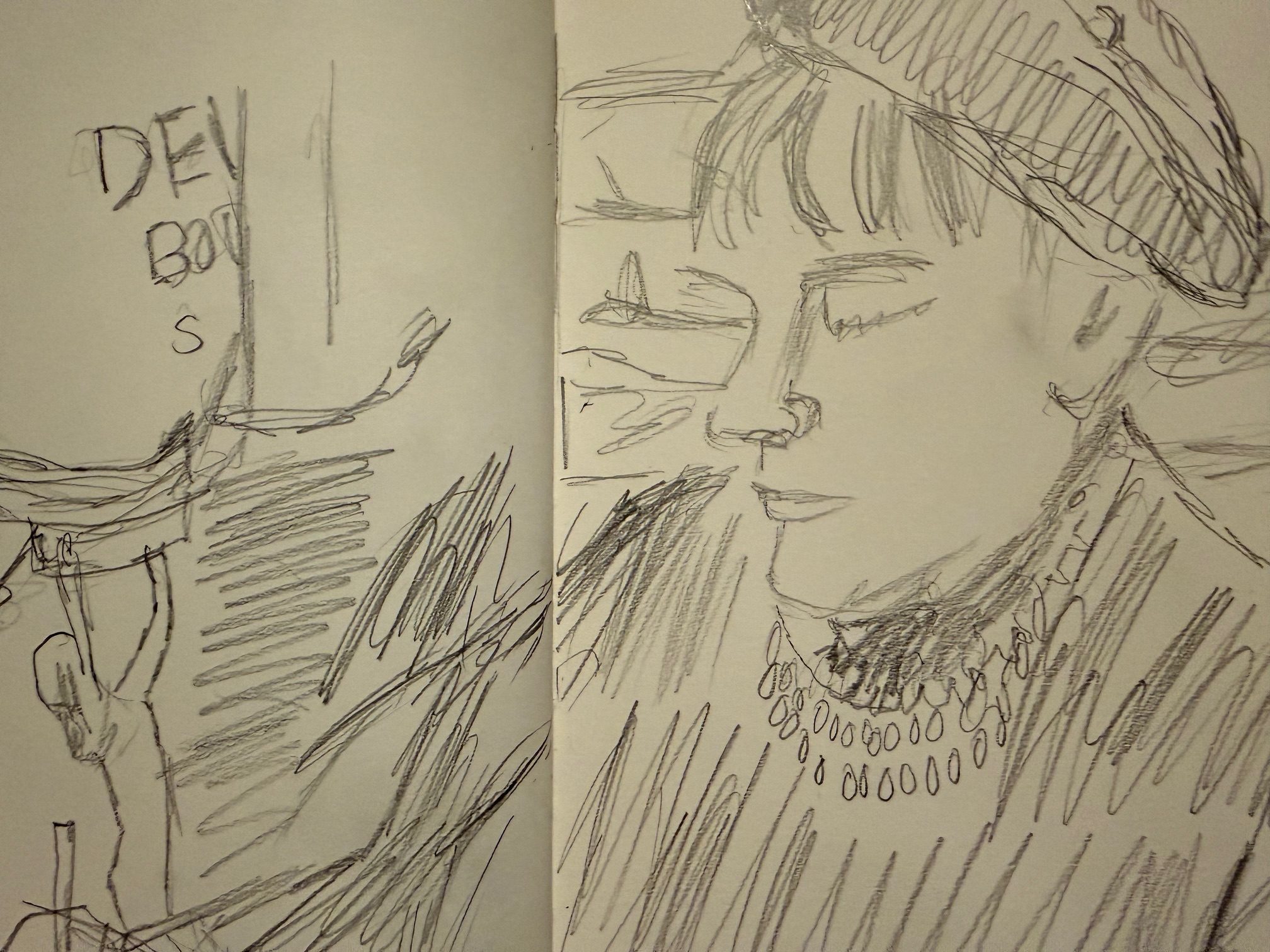 Sketchbook pencil drawing