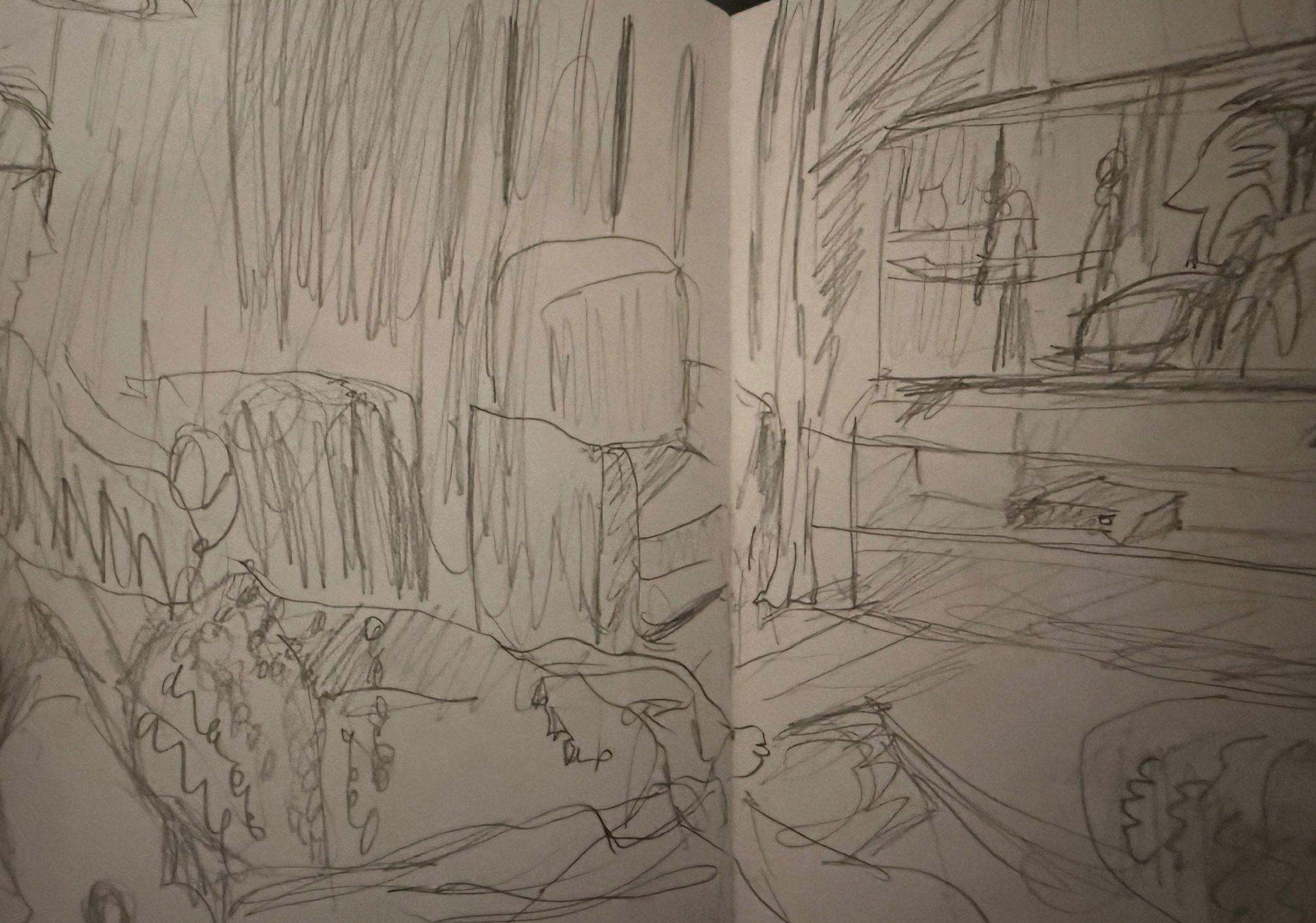 Sketchbook pencil drawing