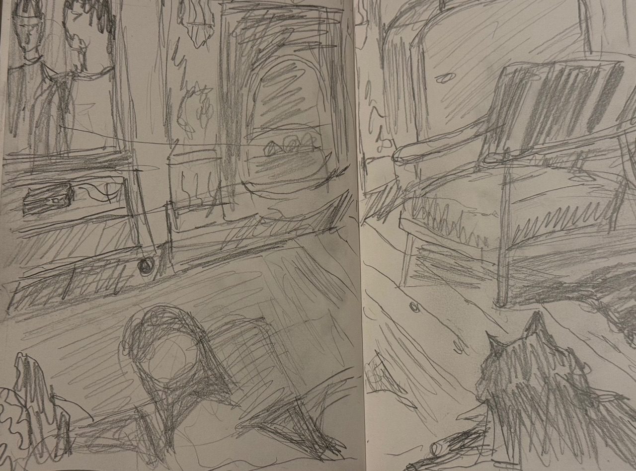 Sketchbook pencil drawing