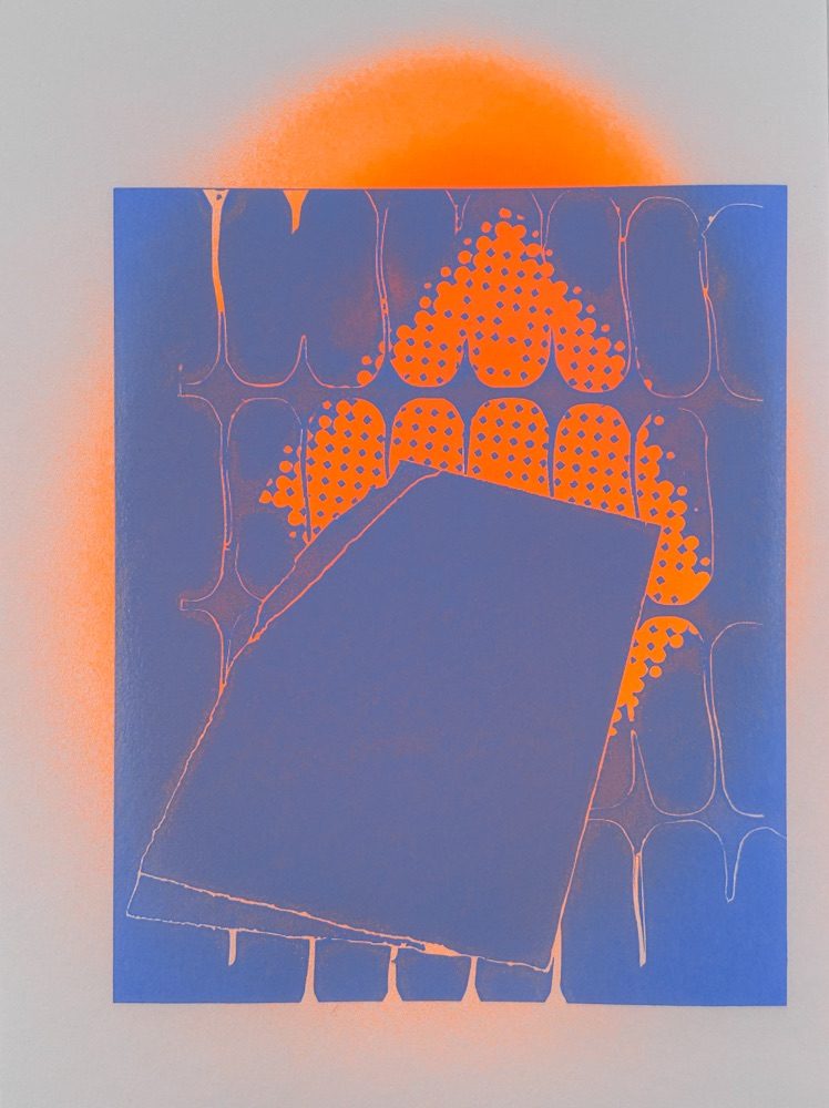 Screen print and spray paint on paper