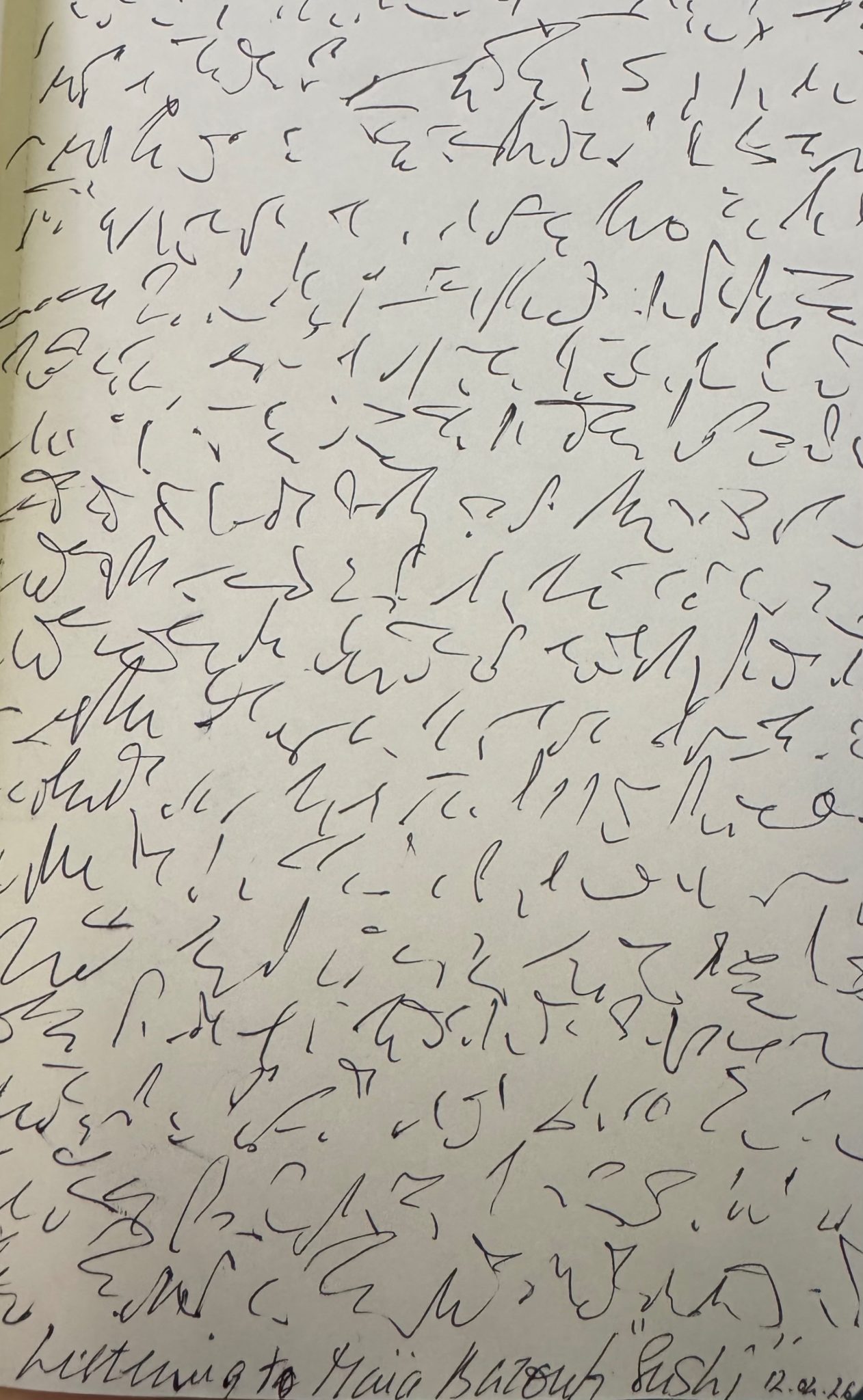 Abstract writing drawn on paper with ballpoint pen
