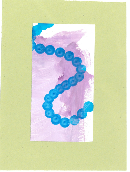 A curving shape made from a bingo dobbers ink