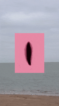 Hand drawn animated gif on a background of sea