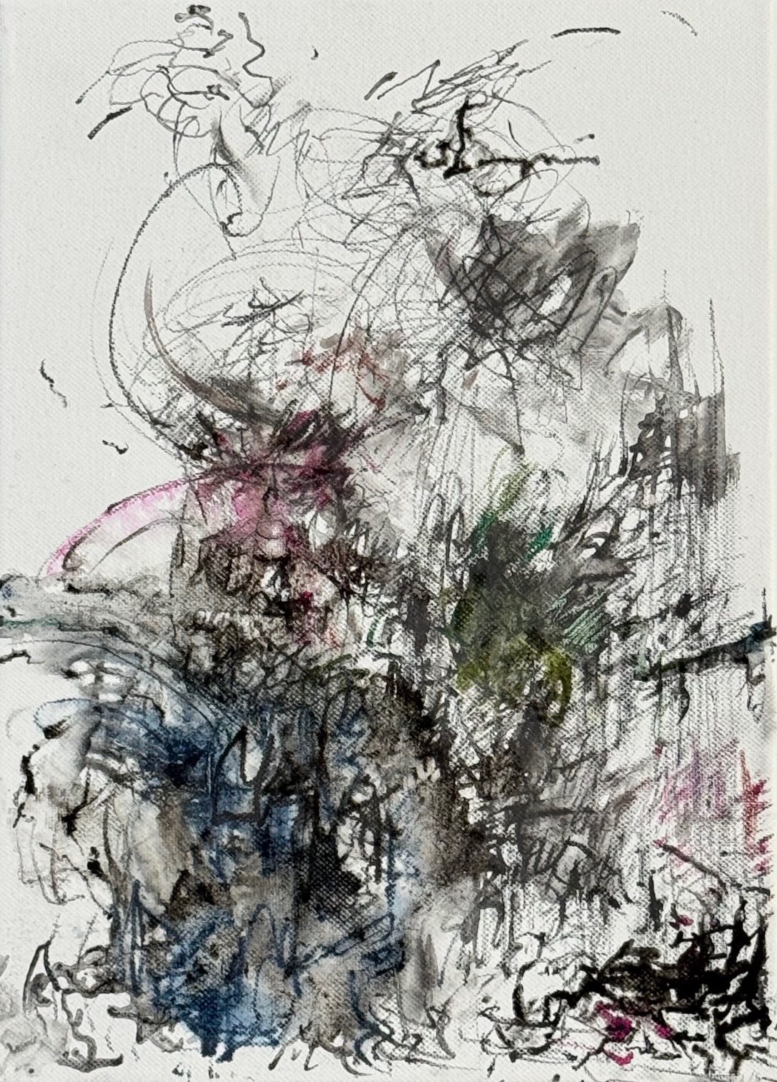 Water pencil drawing on canvas, 3Water pencil drawing on canvas, 32 x 24 cm x 24 cm