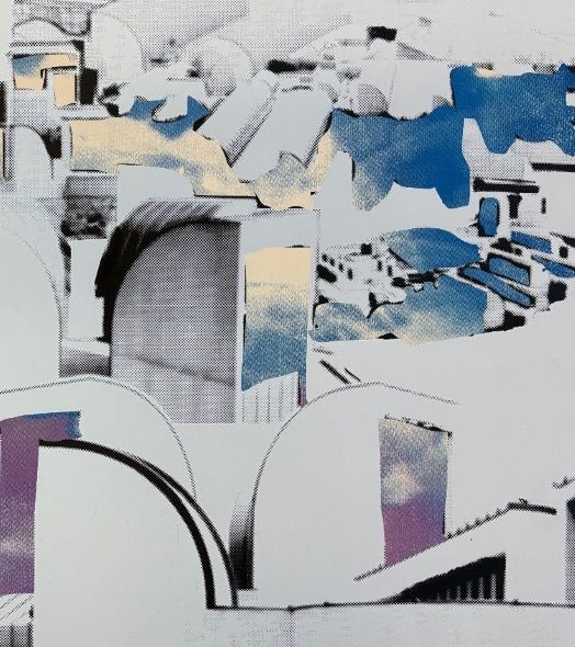 Collaborative Collage project with a talented artist friend from Teheran based on screen print works