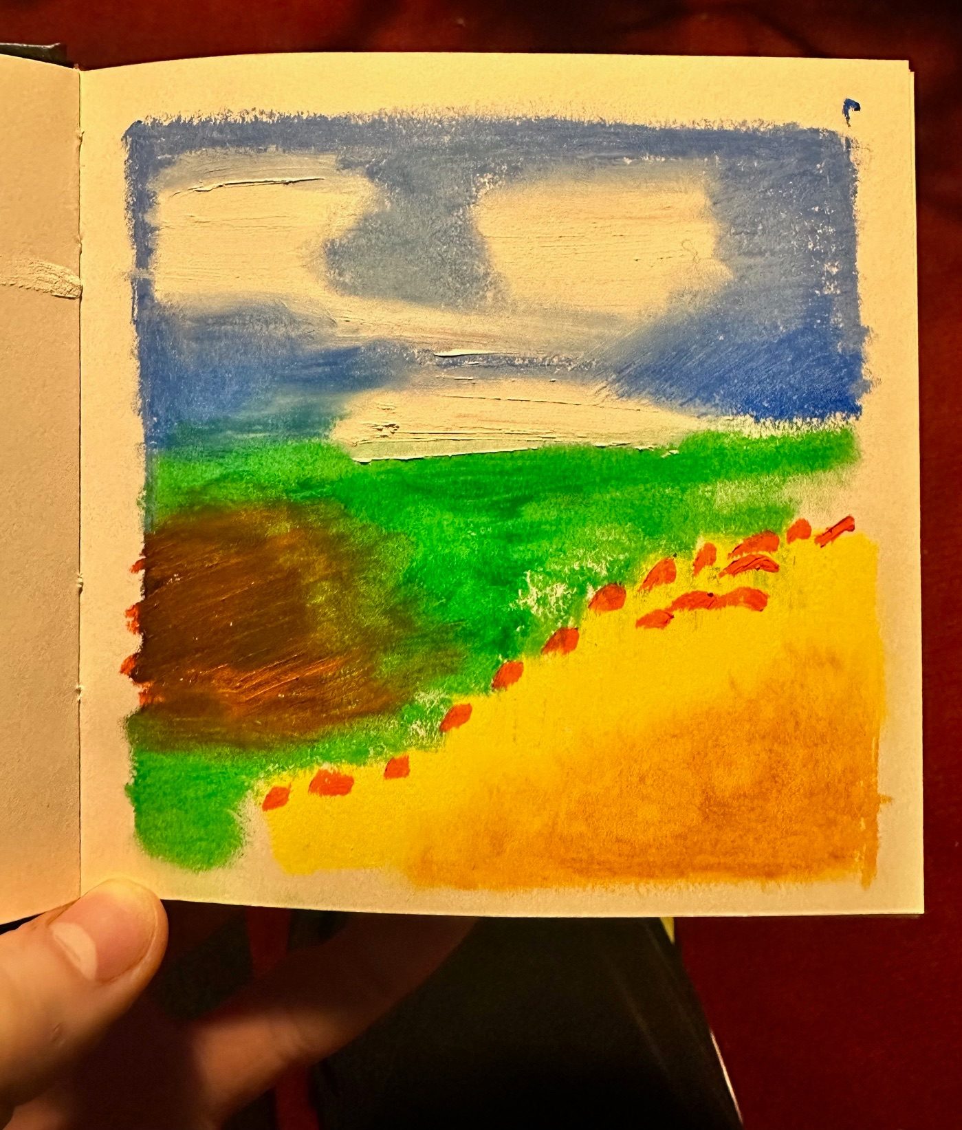 Oil pastel scene
