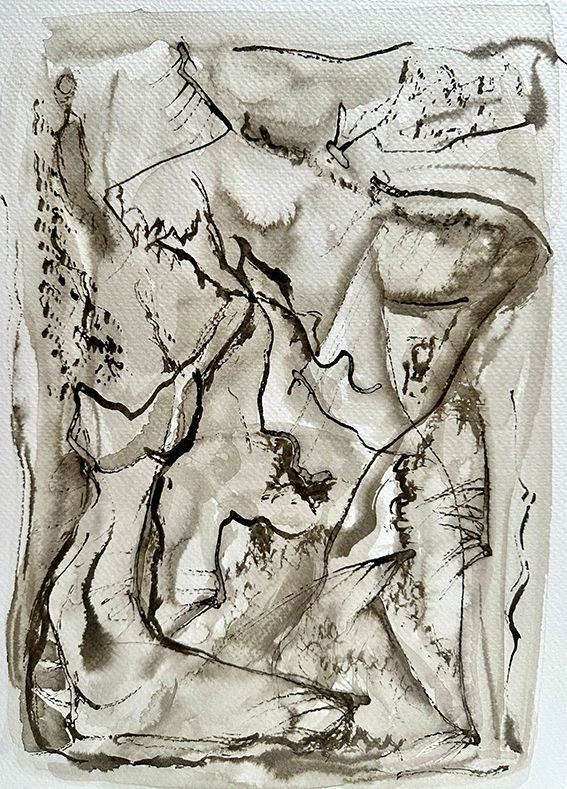 Abstract landscape in ink