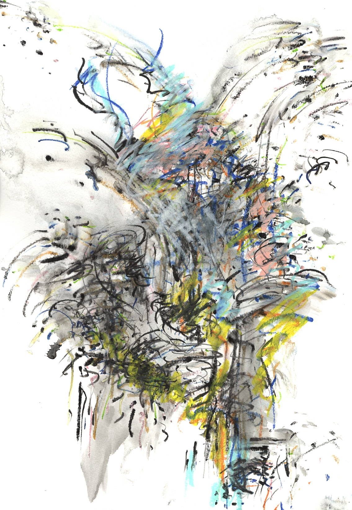 Energetic Water pencils marks on wet surface