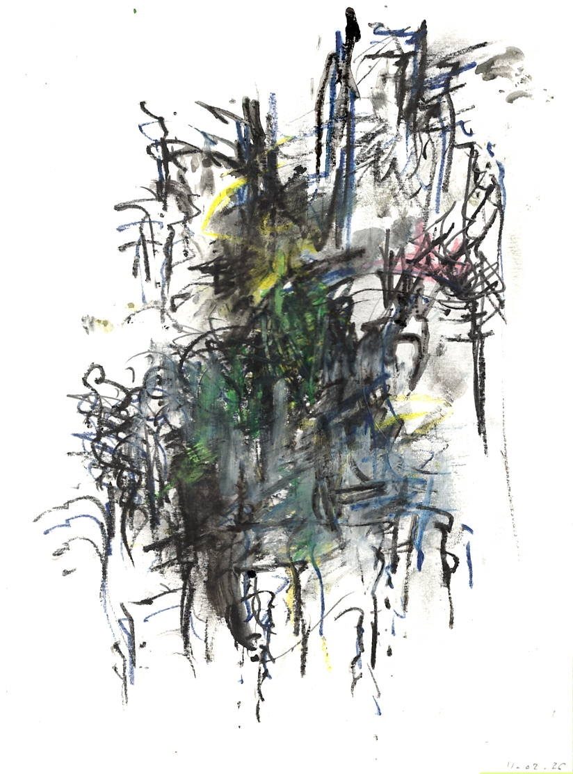 Dynamic Water pencils drawing on 28,3x21 cm paper