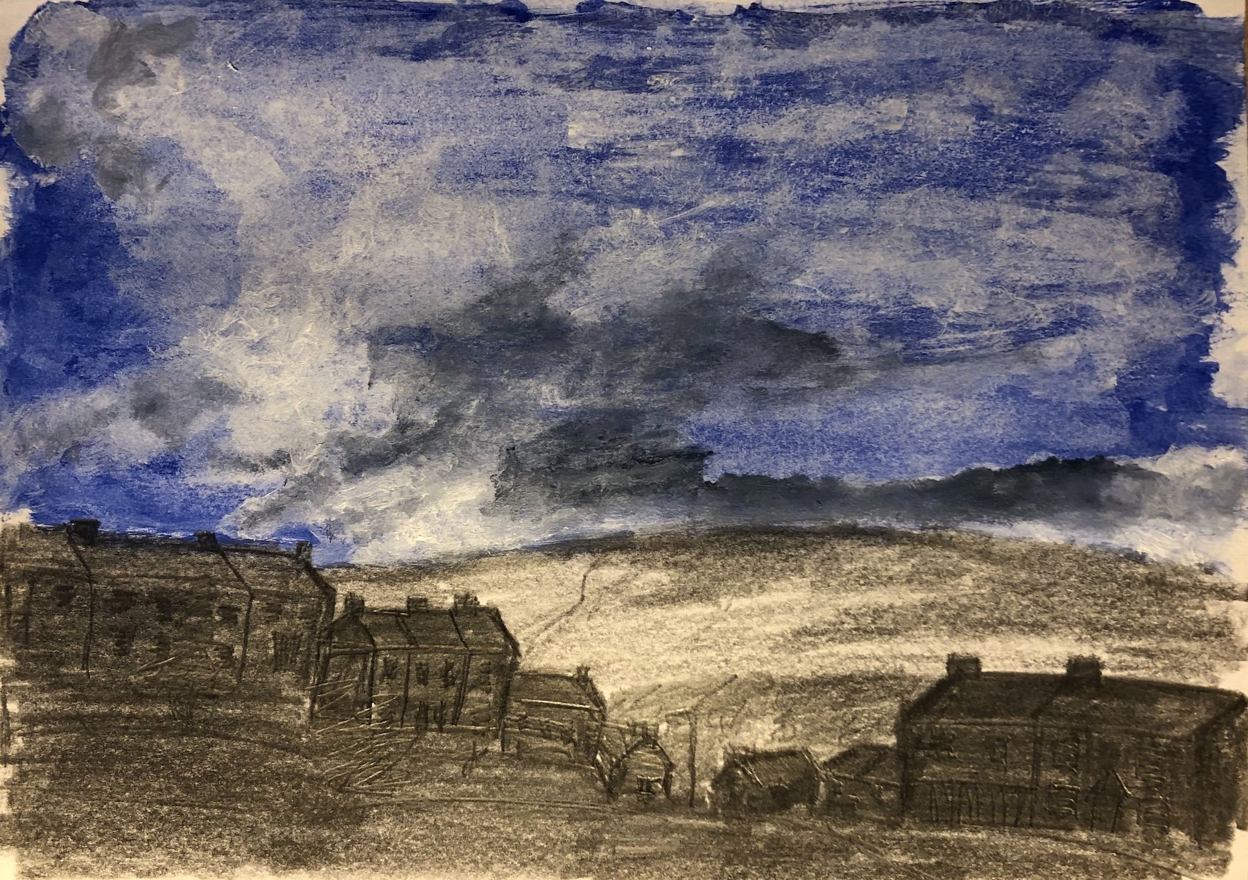 Cloud painting/drawing based on a series of photos in Reeth from August 2016