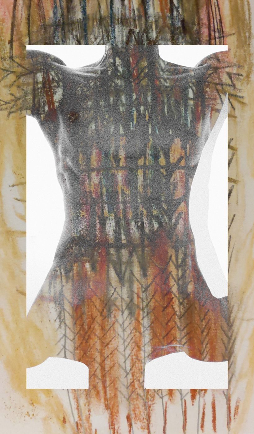 digital image of torso and root chakra
