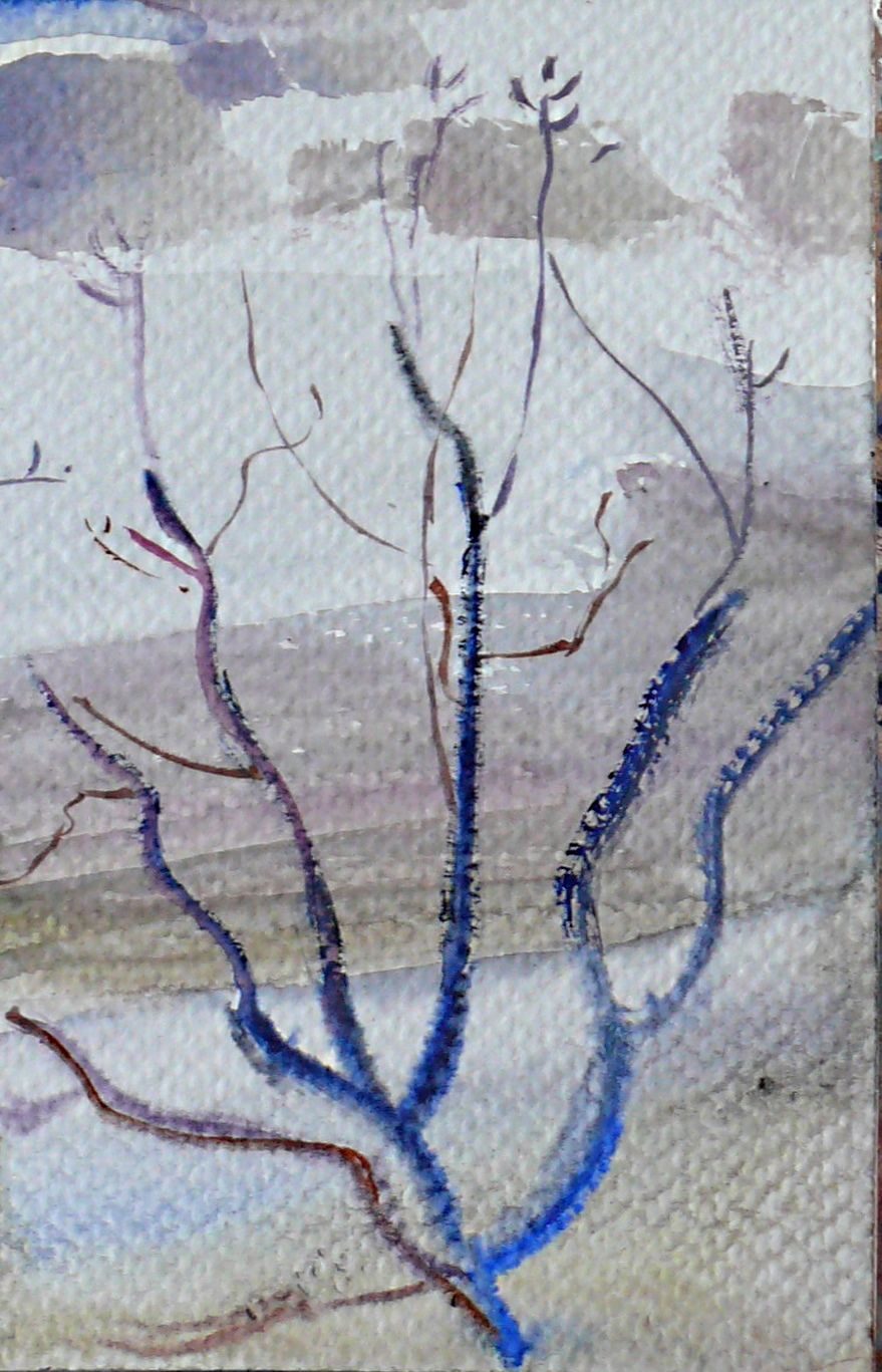 I aimed to paint the clouds like Constable, but then added the tree I was surprised how I constantly experiment with colour