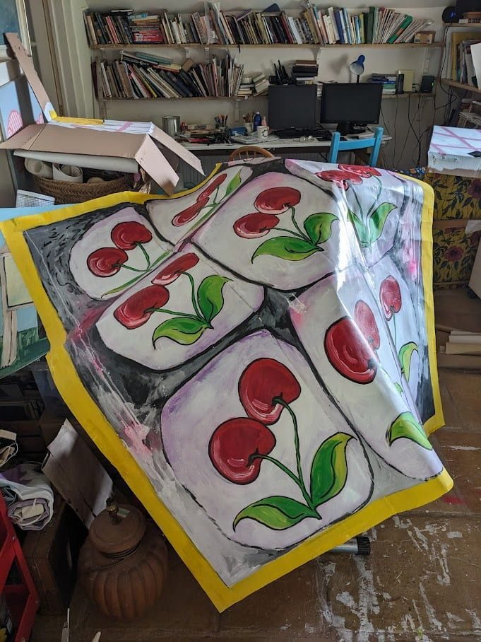 Paper Painting of cherries