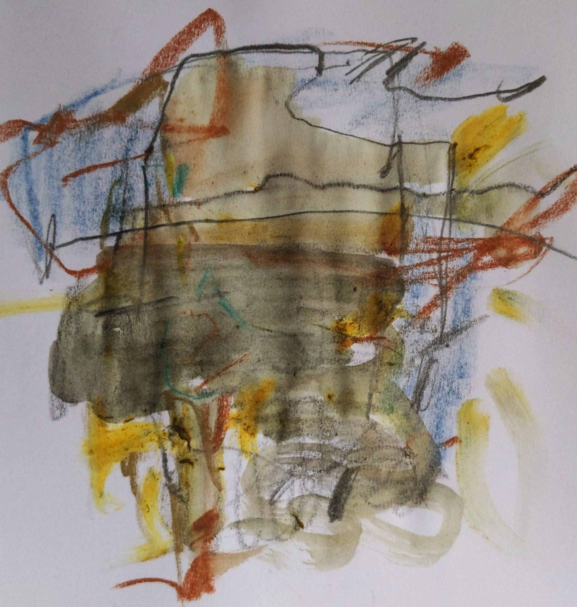 a landscape in abstract lines and wash