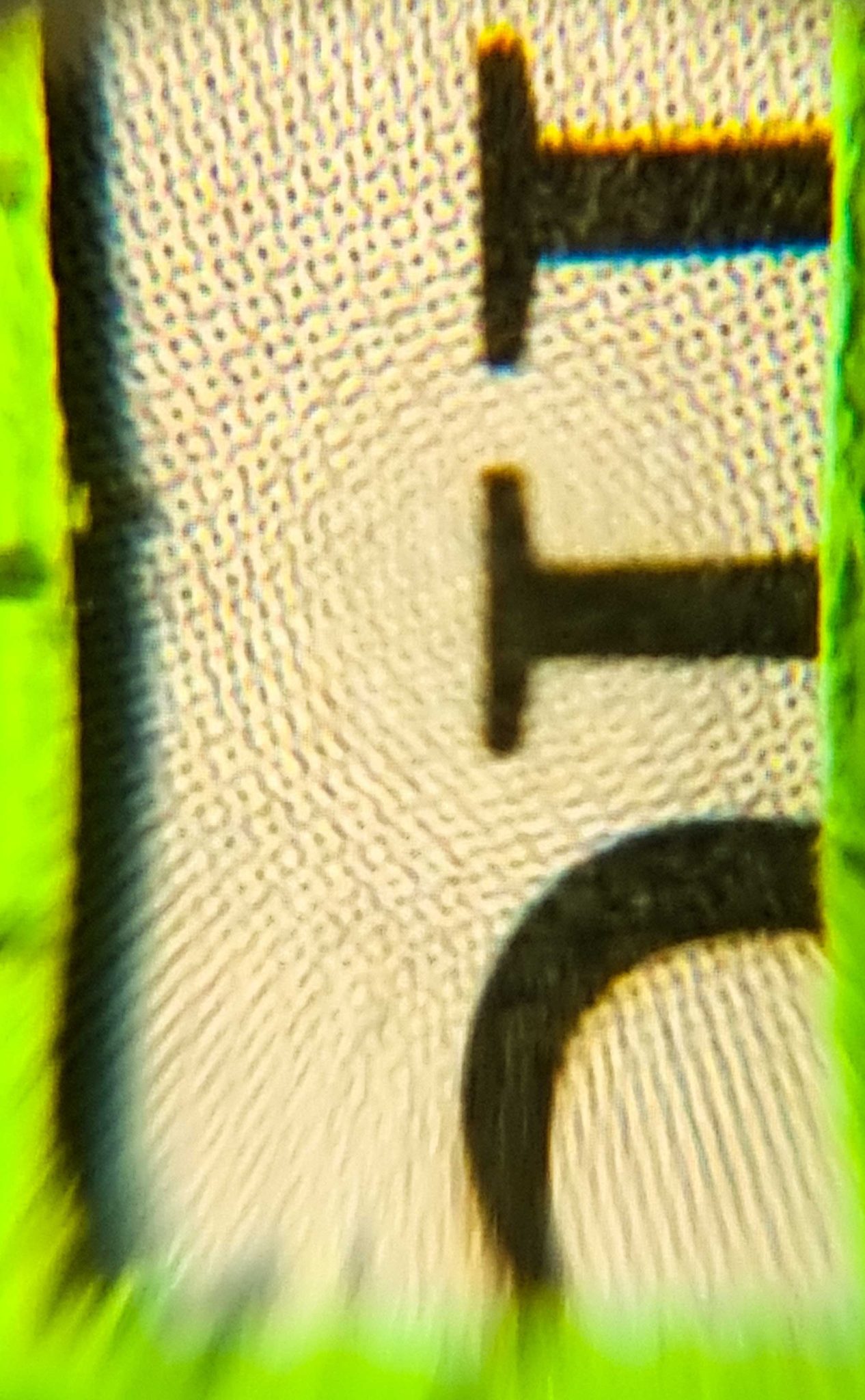 Photograph of the lower parts of the letters 