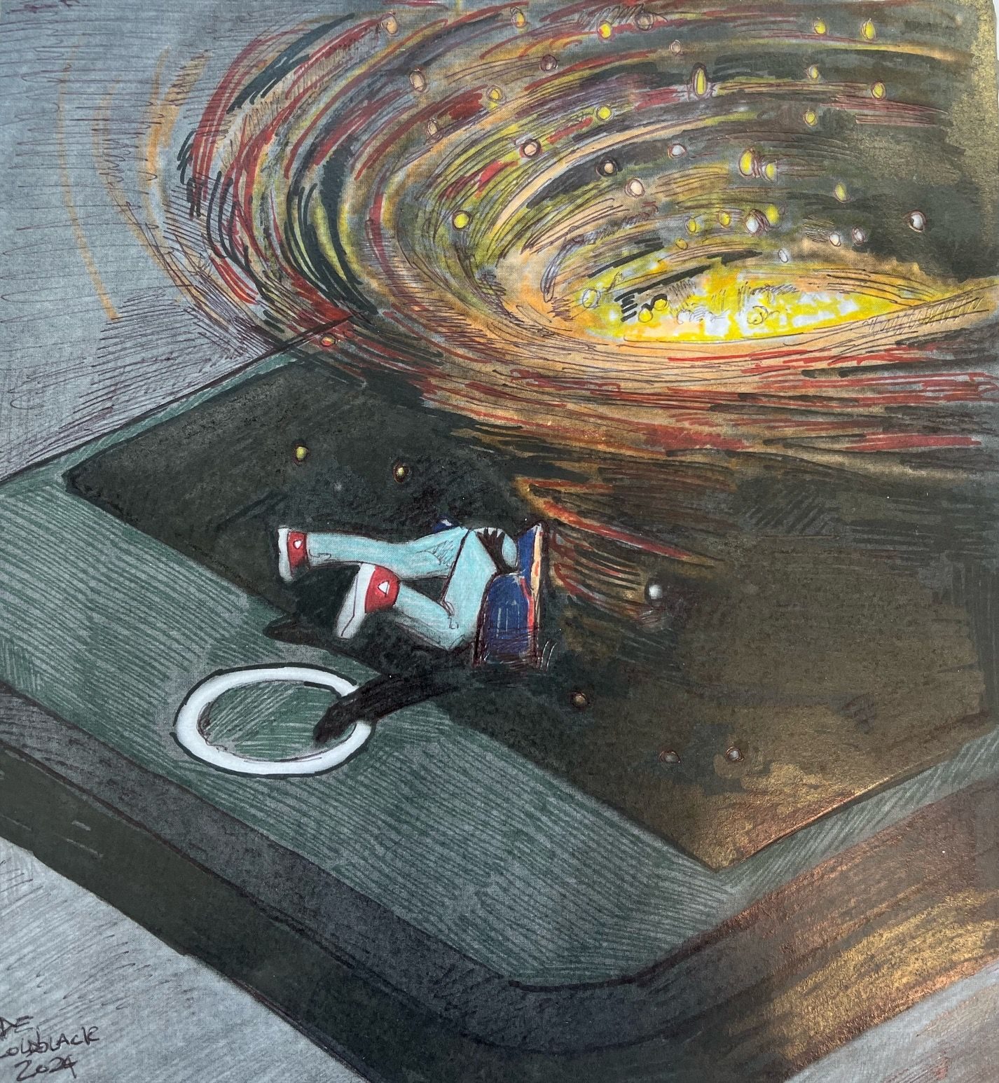 Man falling into his phone