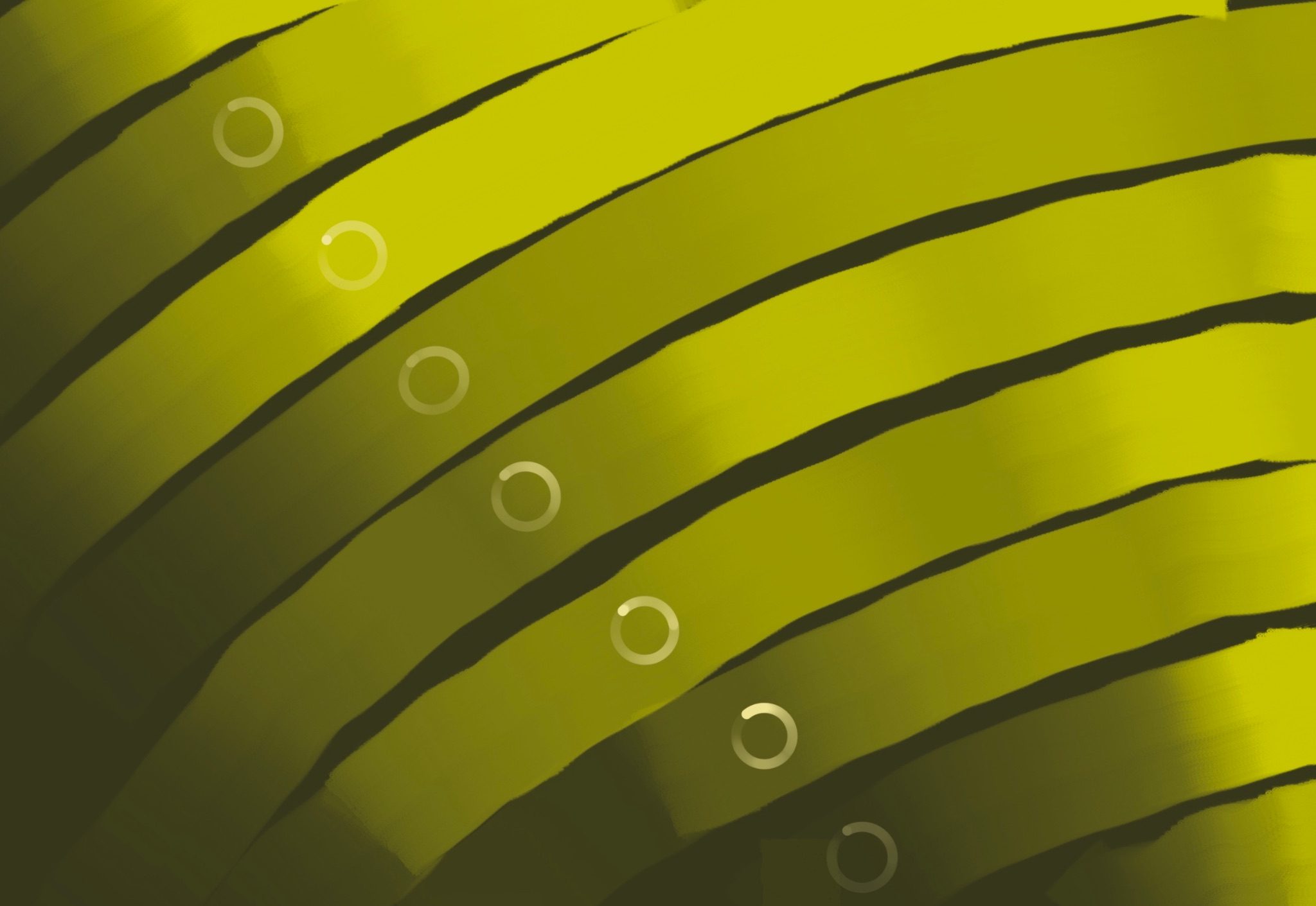 Abstract drawing of parallel green ribbons