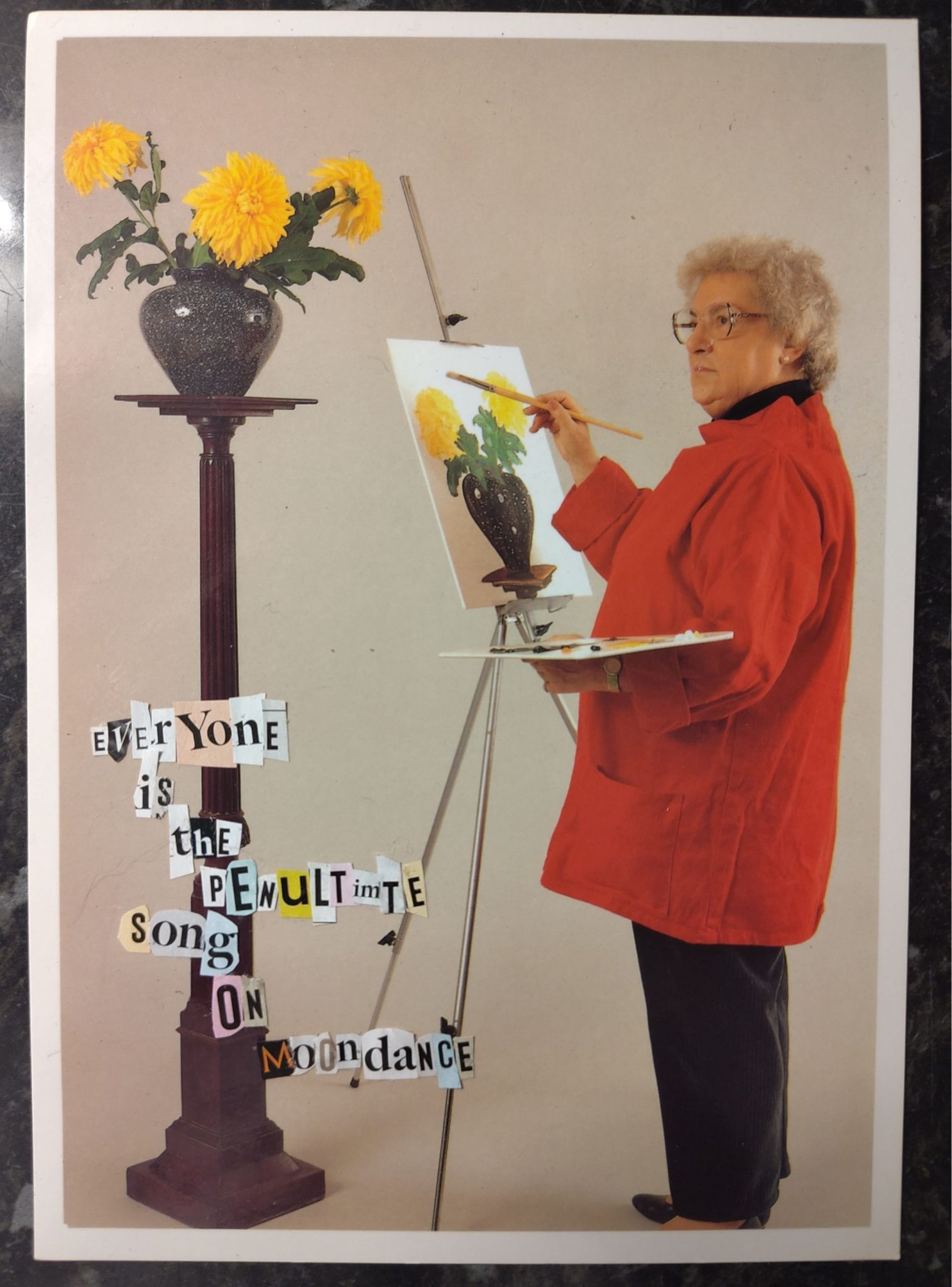 Am image showing a stock photo with cut-out letters spelling 