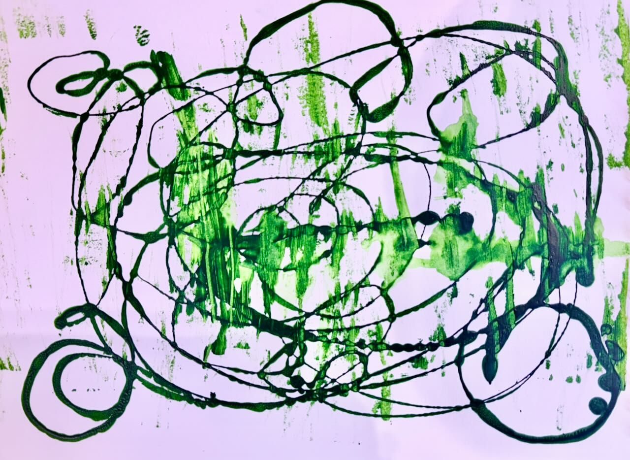 photo of green swirly abstract image