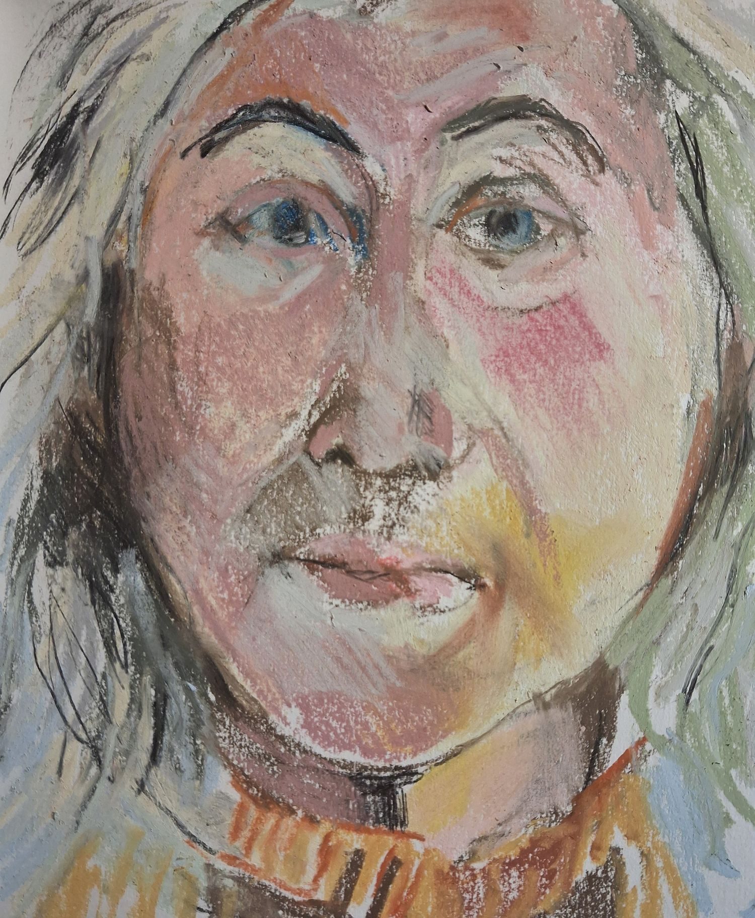 Self Portrait in chalk pastel on paper