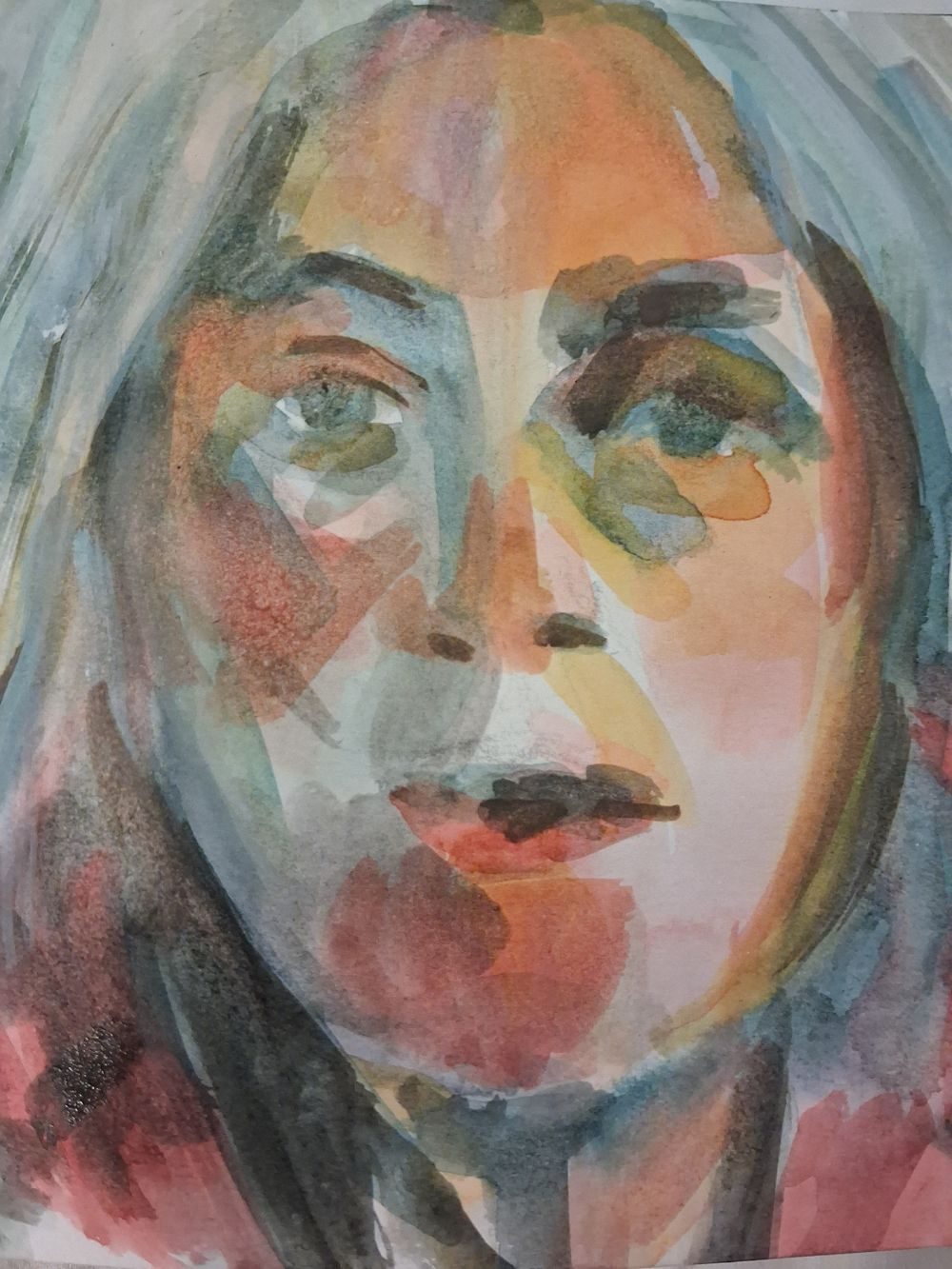 watercolour self portrait