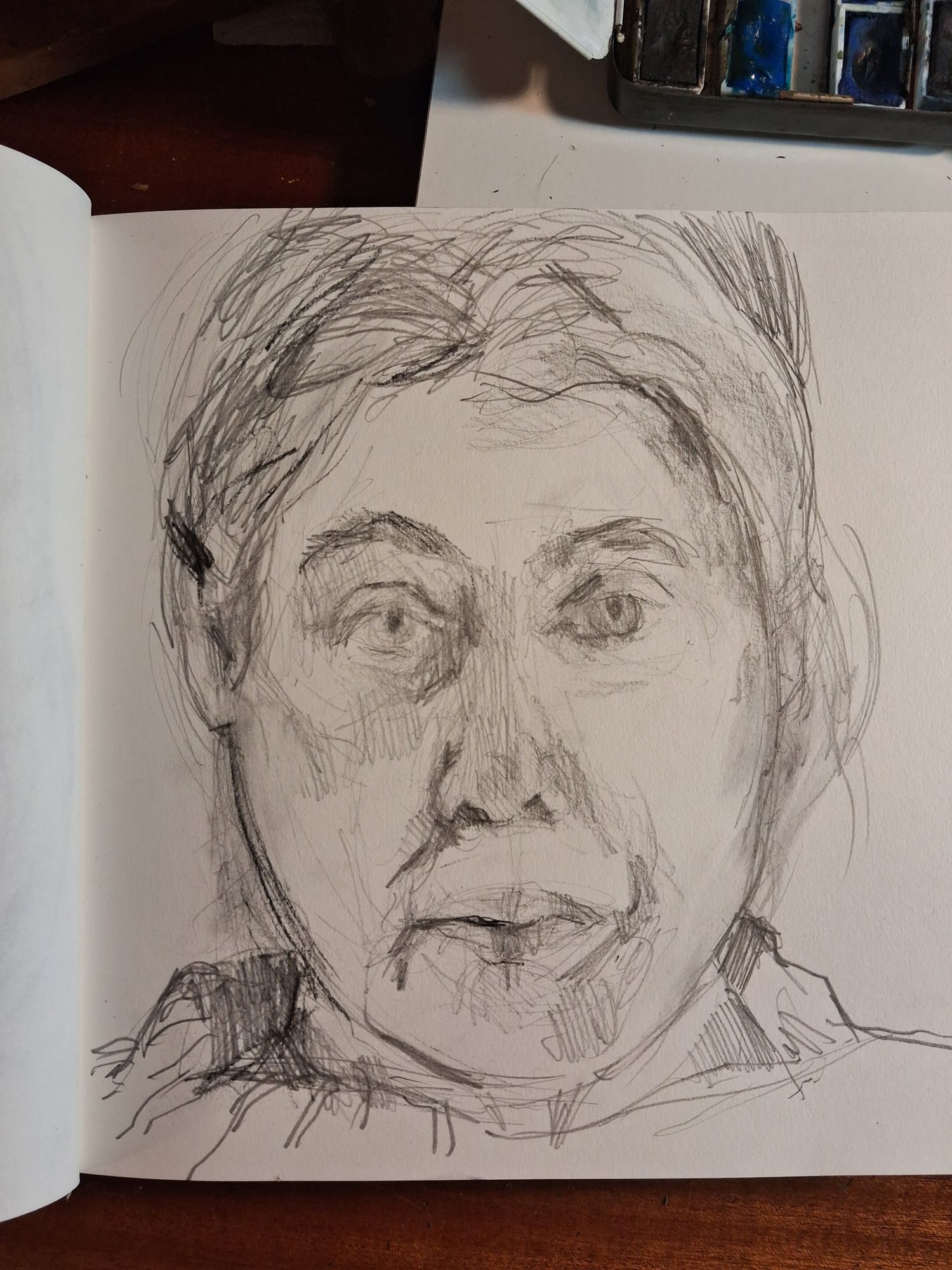 Self portrait in pencil on paper