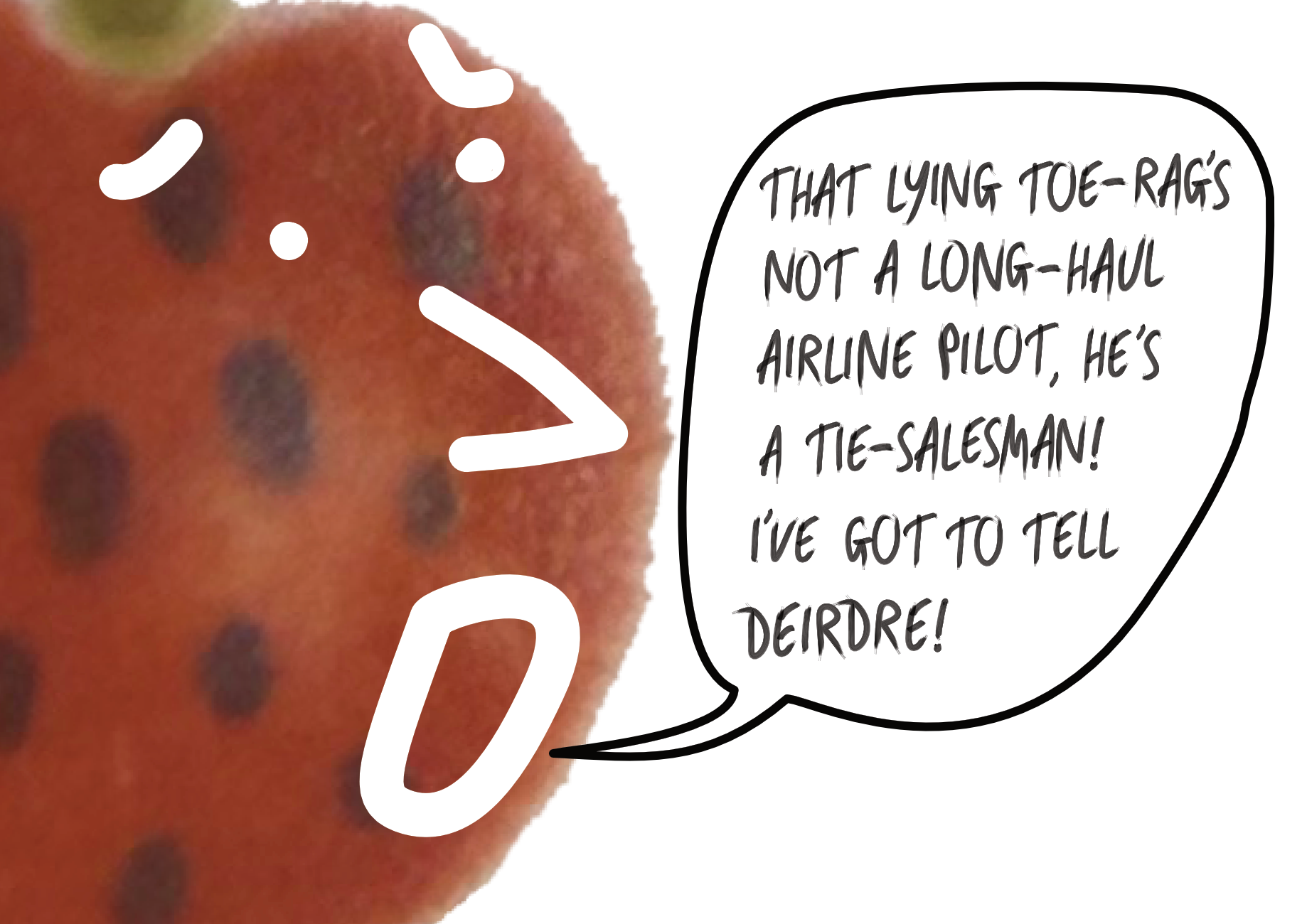 A digitally-drawn scene depicting Ken realising he needs to tell Deirdre that Jon is a fraud.