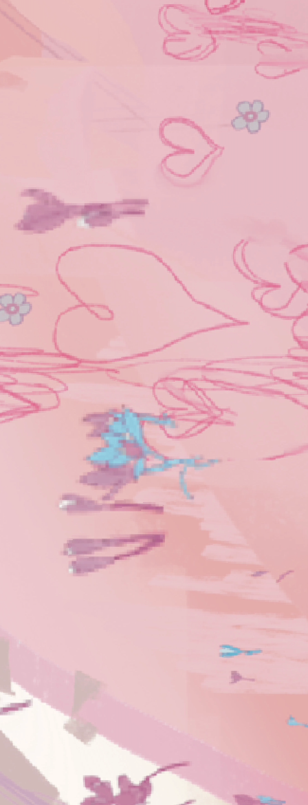 pink peach abstract scribbly digital art drawing