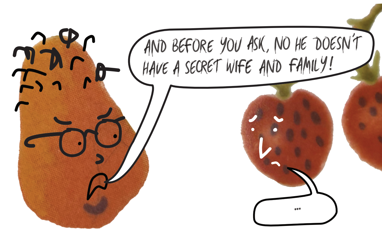 A digitally-drawn scene depicting Deirdre and Ken arguing over Jon.