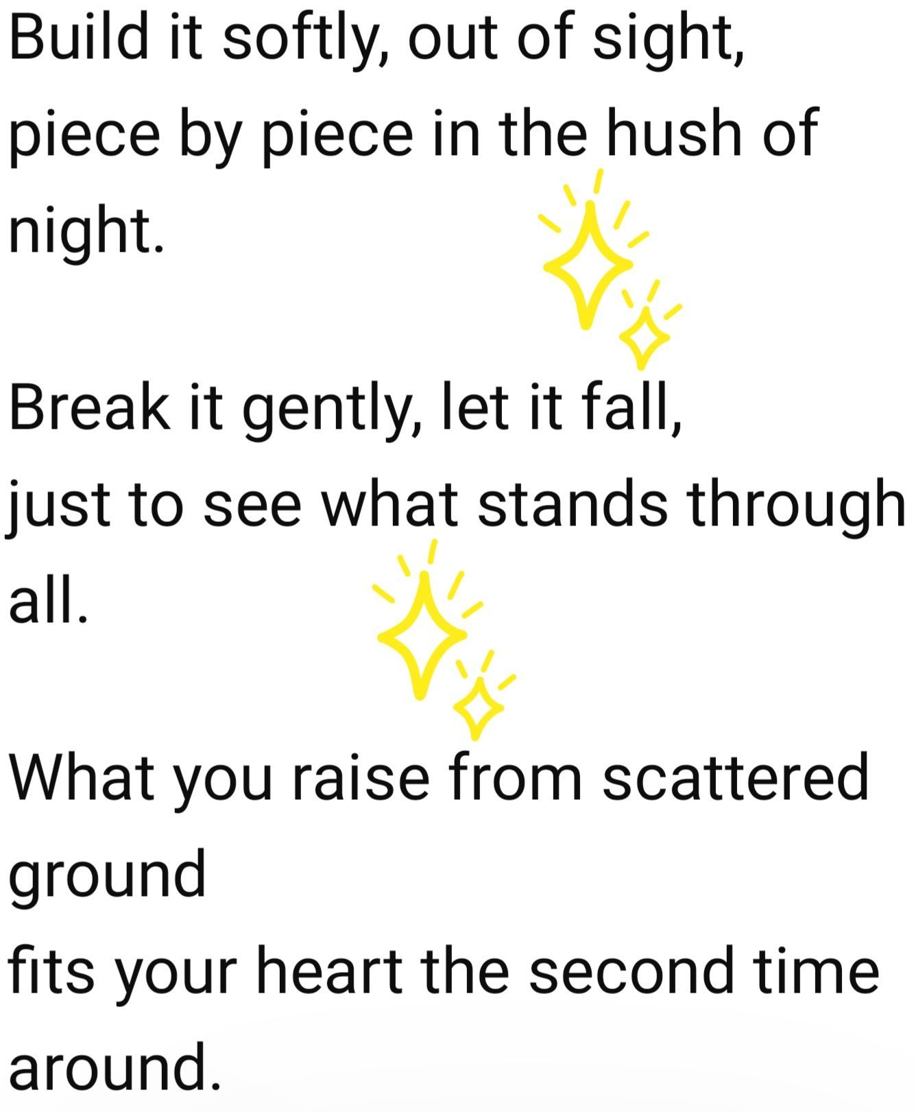 A poem on build it up, break it down