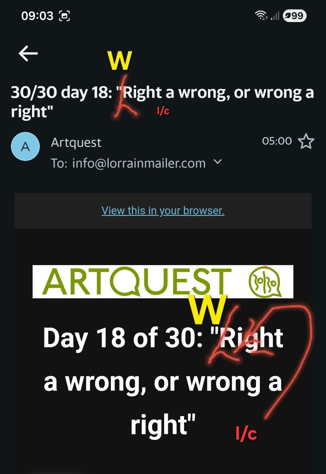 Typo amendments to the daily challenge email