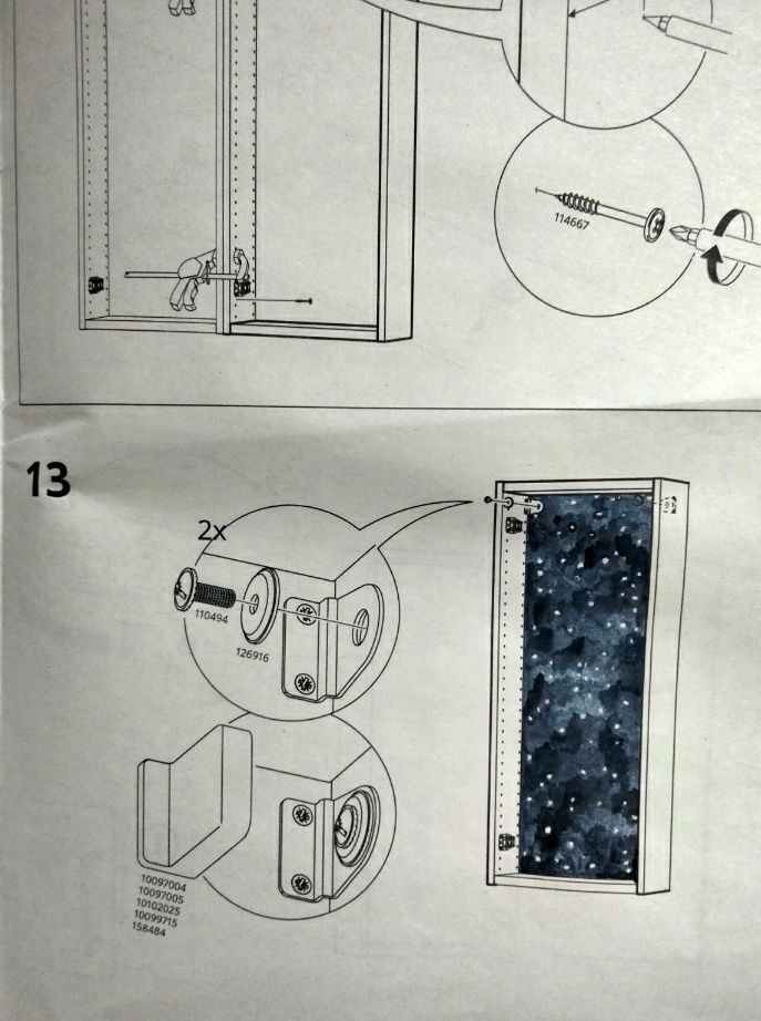 Painting of stars inside an IKEA instruction manual